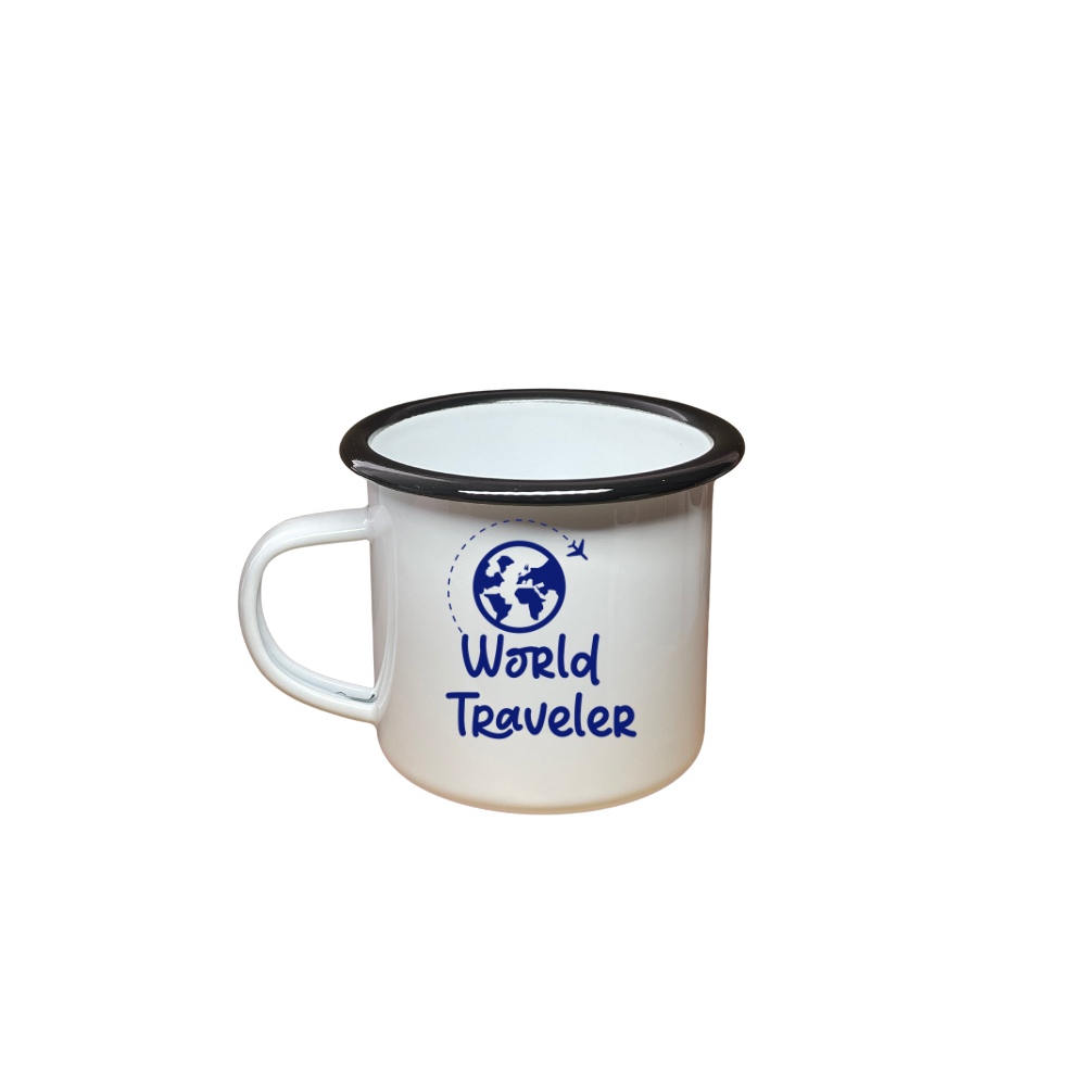 Mug Peltre Blanco - Borde Negro