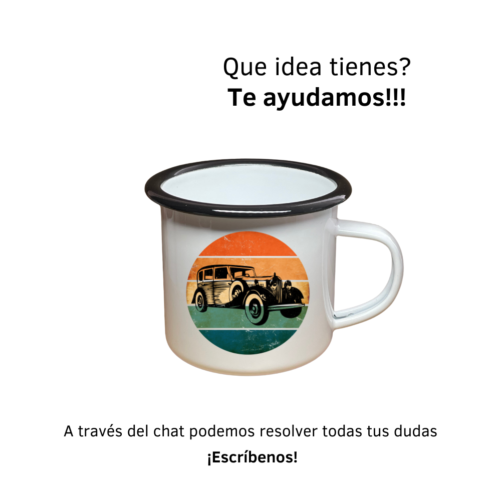 Mug Peltre Blanco - Borde Negro