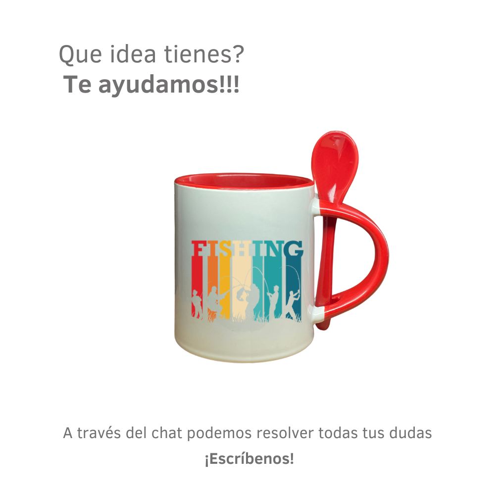 Mug Color Rojo con Cuchara