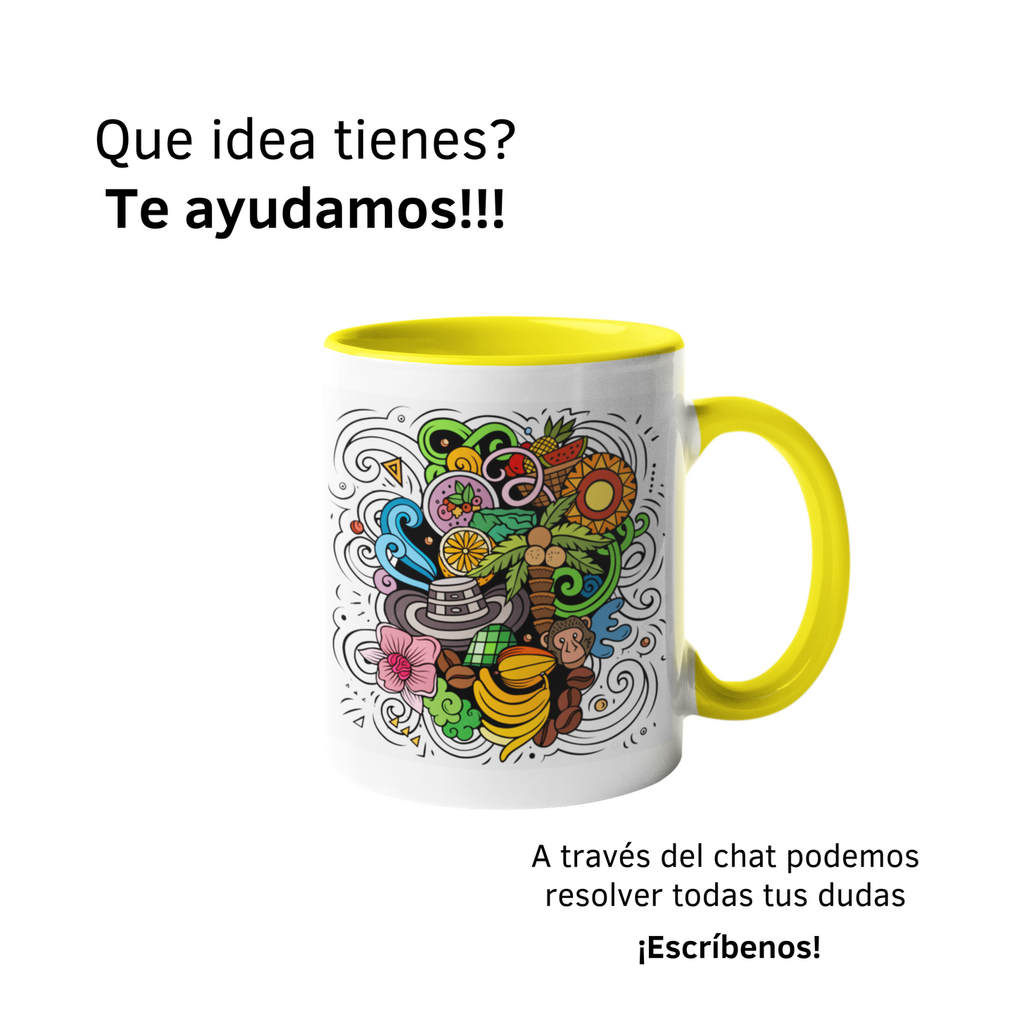 Mini Mug Color Amarillo 6oz