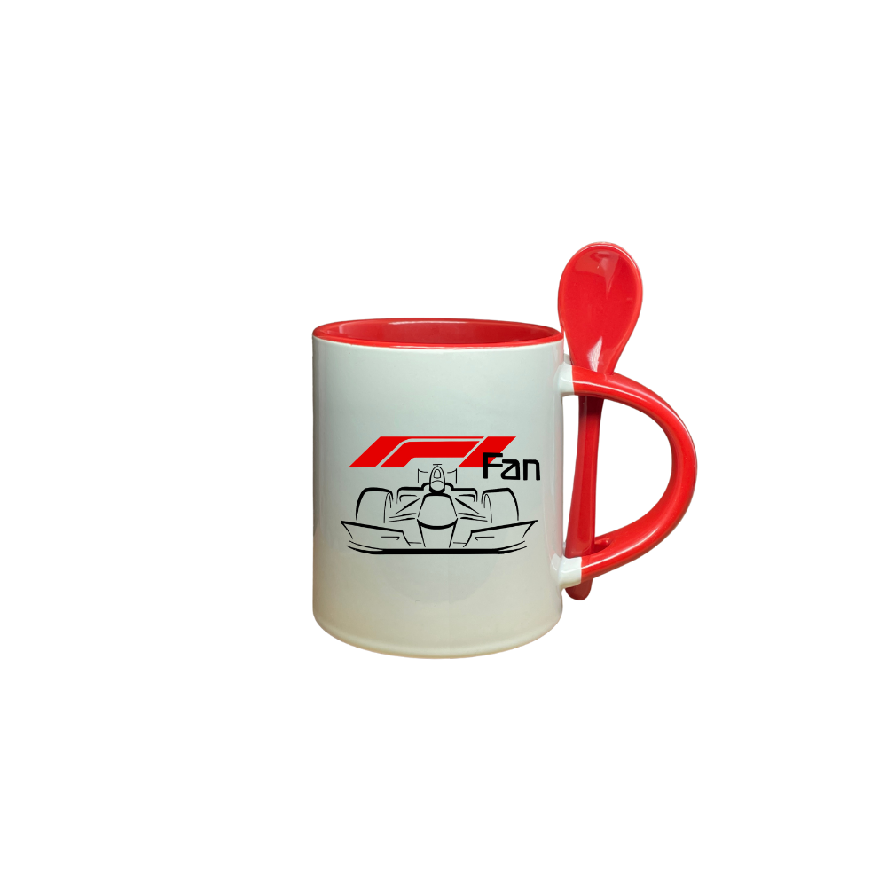 Mug Color Rojo con Cuchara