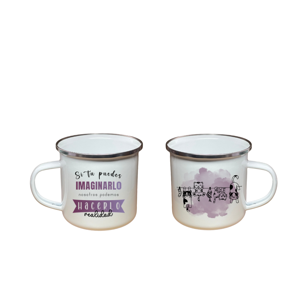 Mug Peltre Blanco - Borde Aluminio