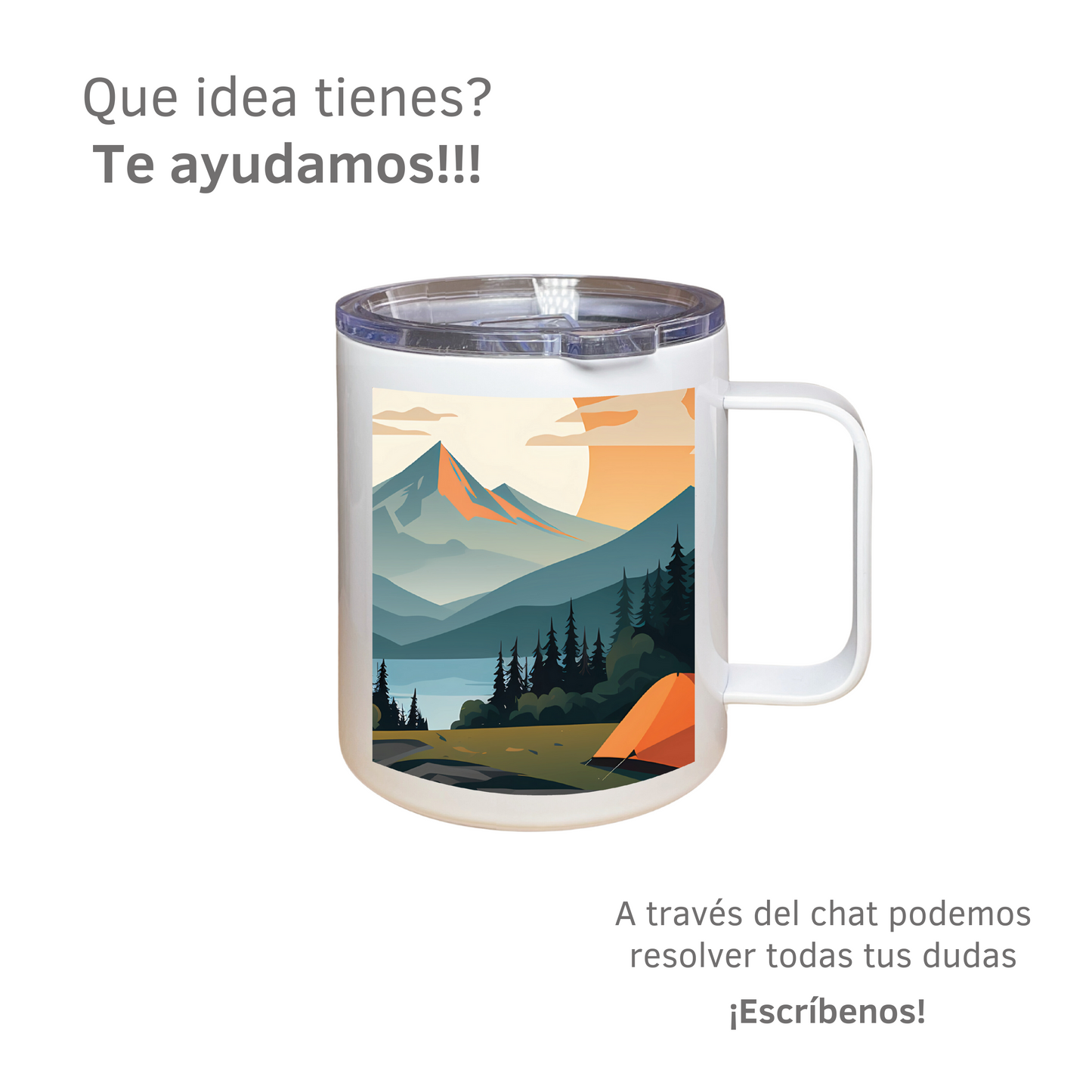 Mug Acero Inoxidable con Tapa