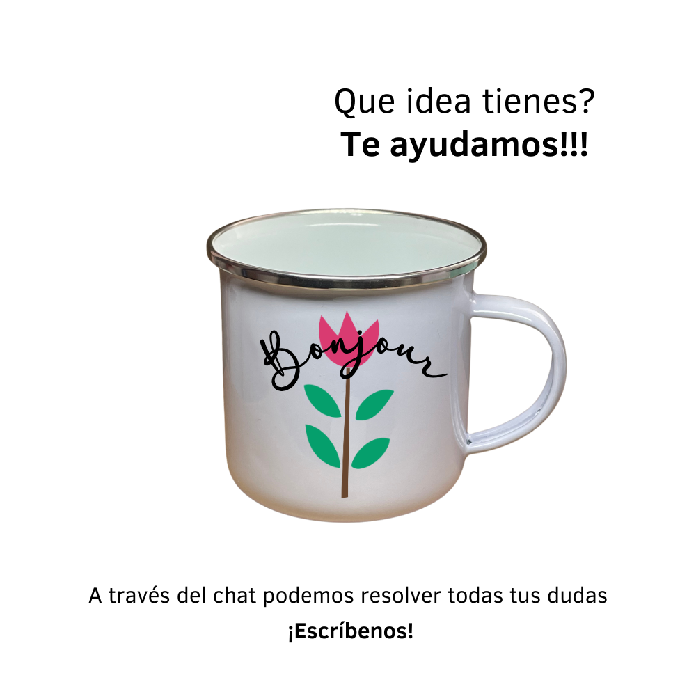 Mug Peltre Blanco - Borde Aluminio