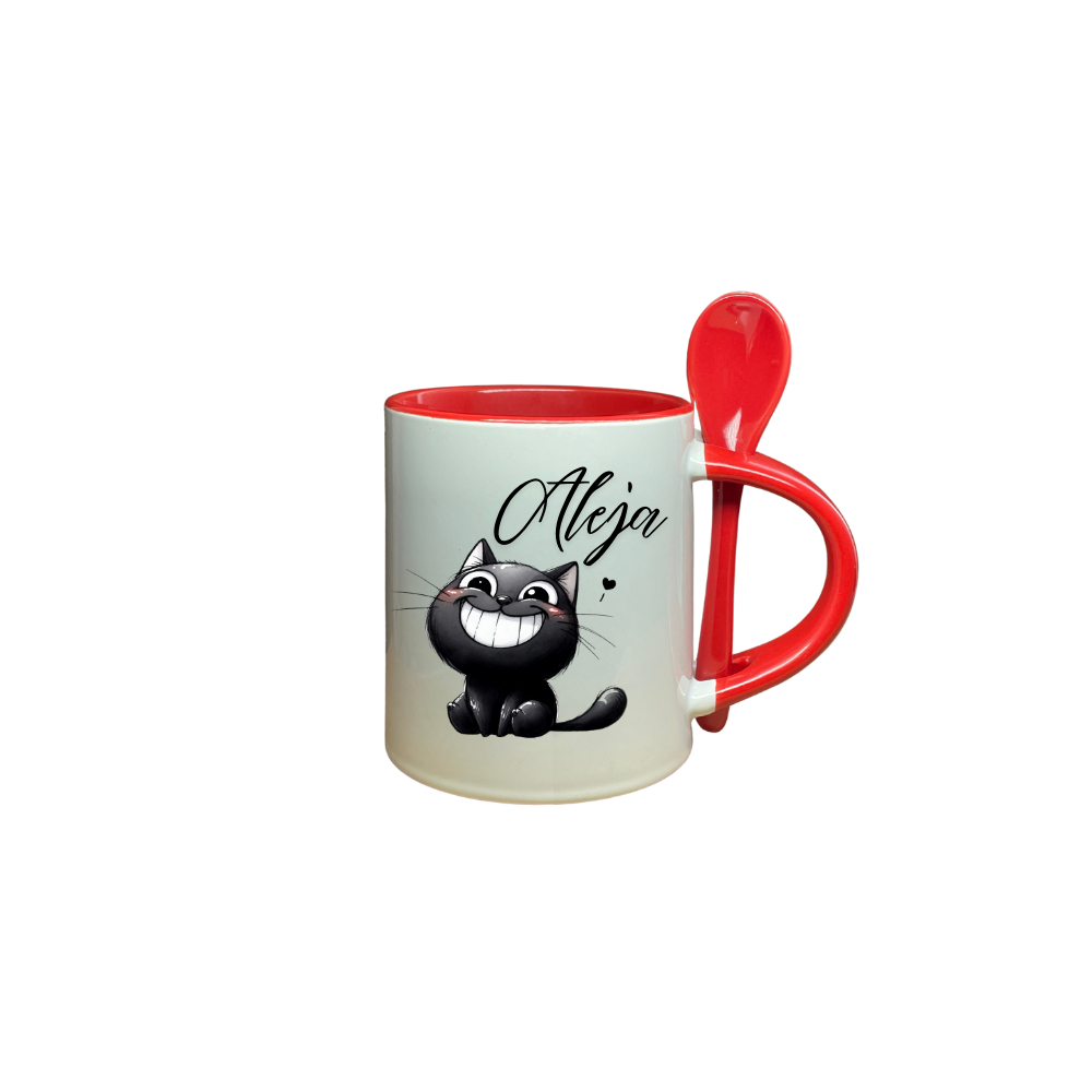 Mug Color Rojo con Cuchara