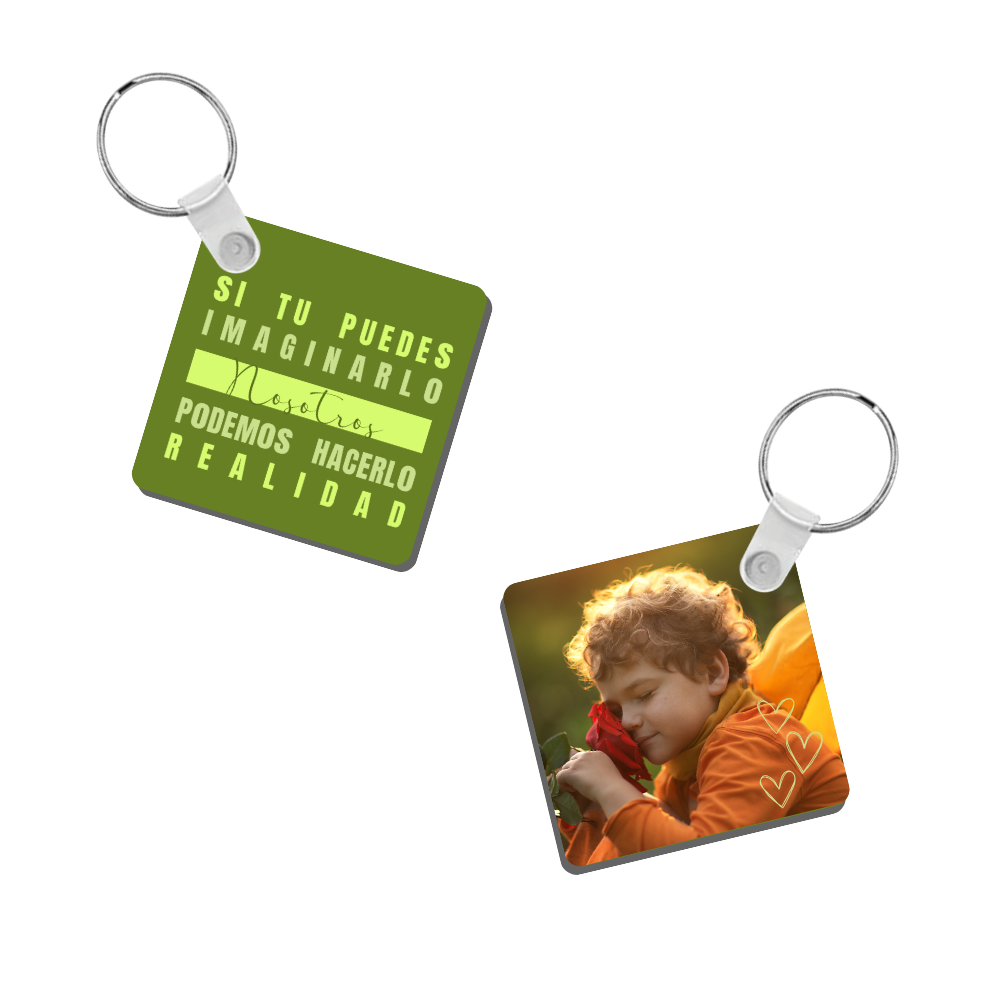 Llavero Wood Cuadrado