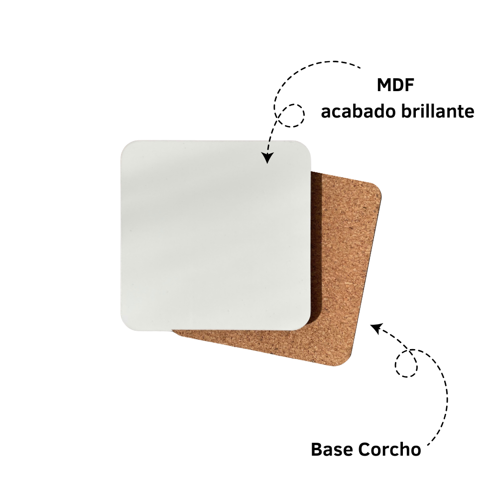 Posavasos MDF y Corcho 🟫x6
